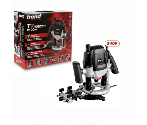 Trend T7EK 1/2in Variable Speed Router Plunge Cut Soft Start 2100W 240V TRET7EK