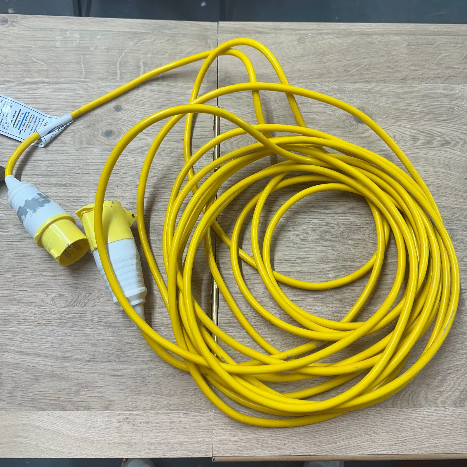 110V Site Extension Lead 16A CEE Yellow Industrial Cable – Used