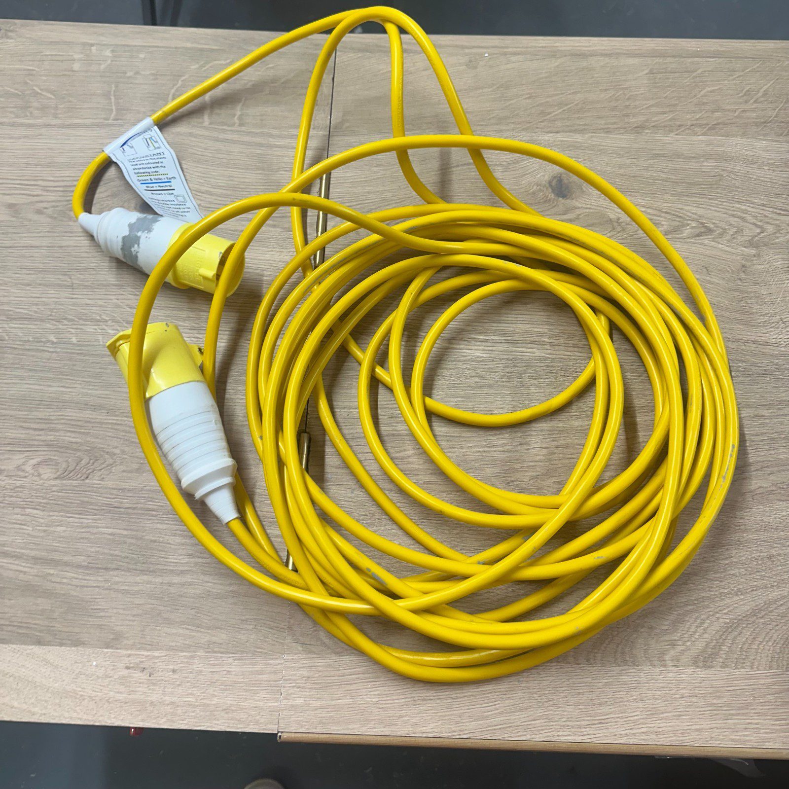 110V Site Extension Lead 16A CEE Yellow Industrial Cable – Used - Image 5