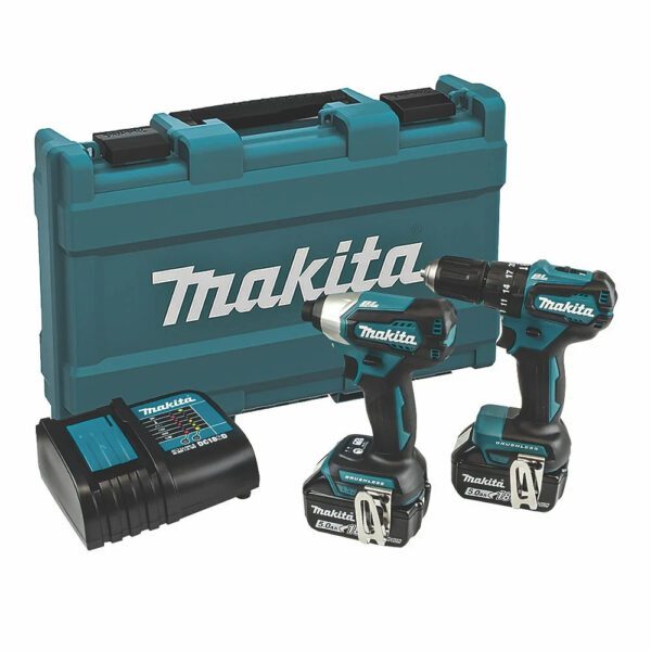 Makita DLX2221ST 18V Twin Kit Brushless Drill Impact 2x5Ah Case New