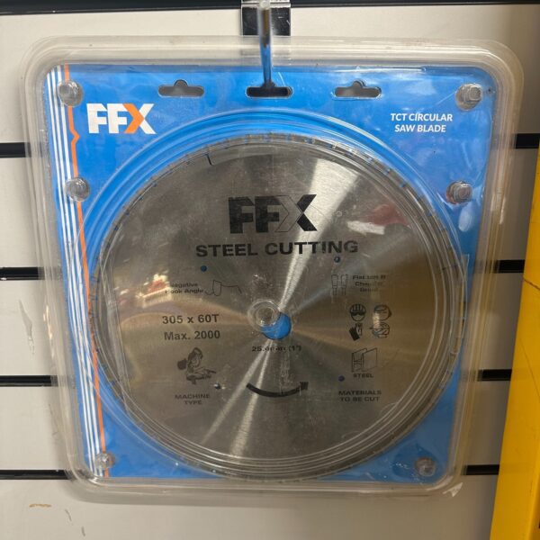 FFX 305mm Steel Cutting TCT Blade 60T 25.4mm Bore Cut Saw 2000RPM Mild Steel NEW
