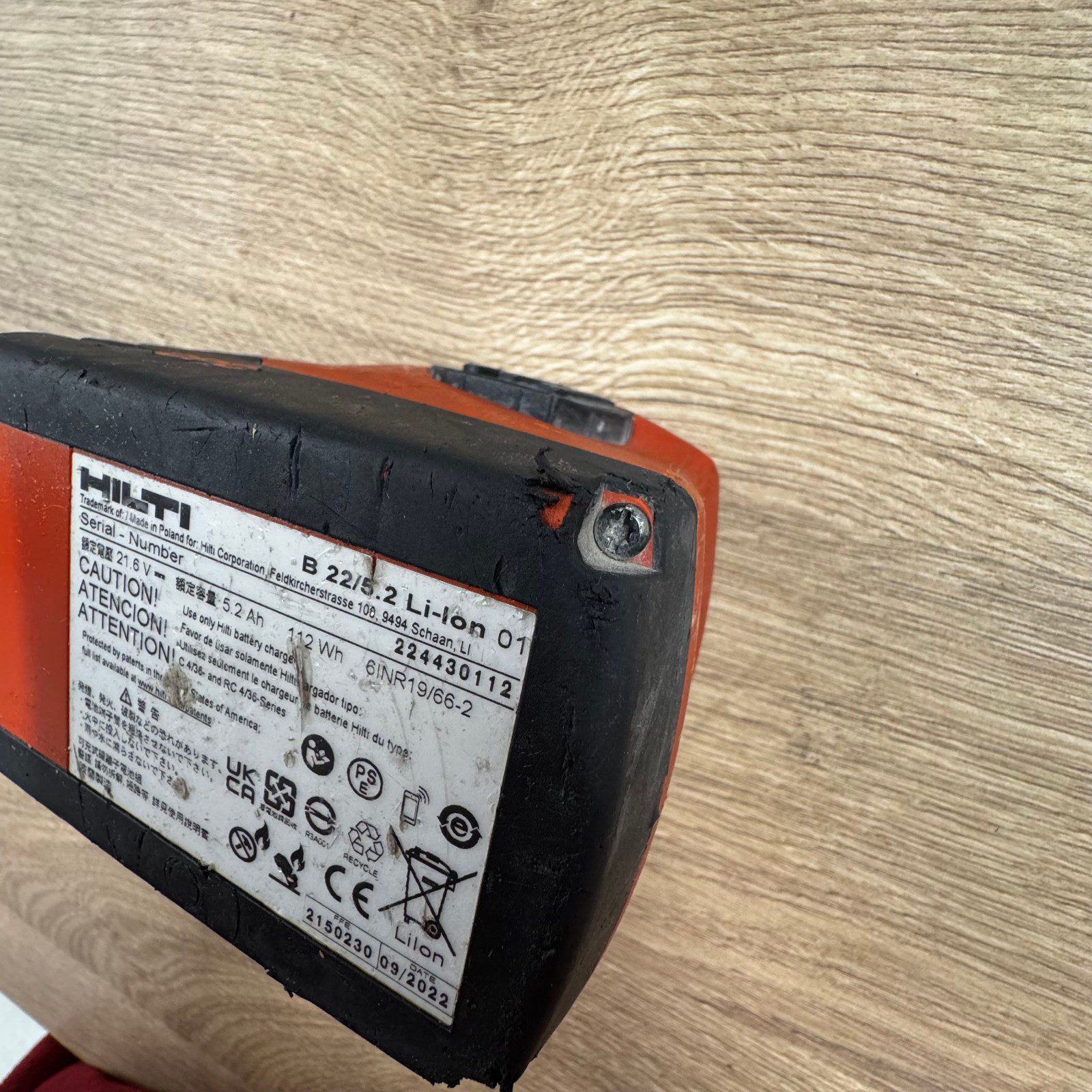 Hilti B22 5.2Ah 21.6V Li-ion CPC Battery Pack Genuine Used Working - Image 12