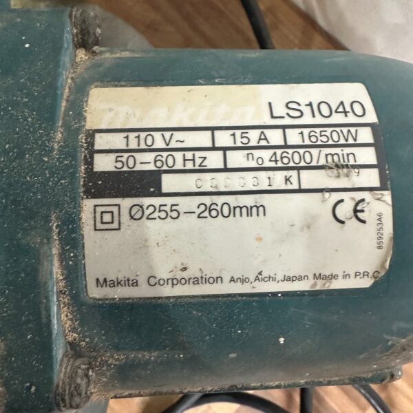 Makita LS1040 Mitre Saw 110V 1650W 255mm Compound Bevel Chop Saw Tool