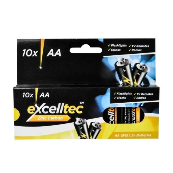 Excelltec AA Zinc Carbon Batteries Pack 1.5V Long-Lasting Power for Every Use