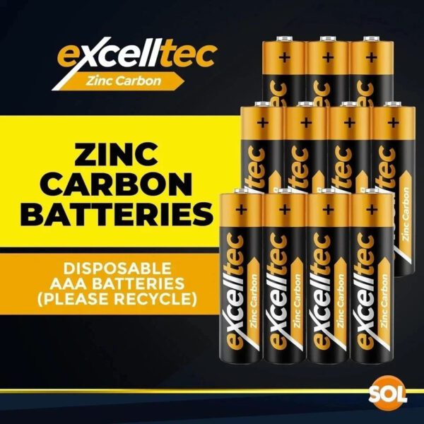 Excelltec AA Zinc Carbon Batteries Pack 1.5V Long-Lasting Power for Every Use