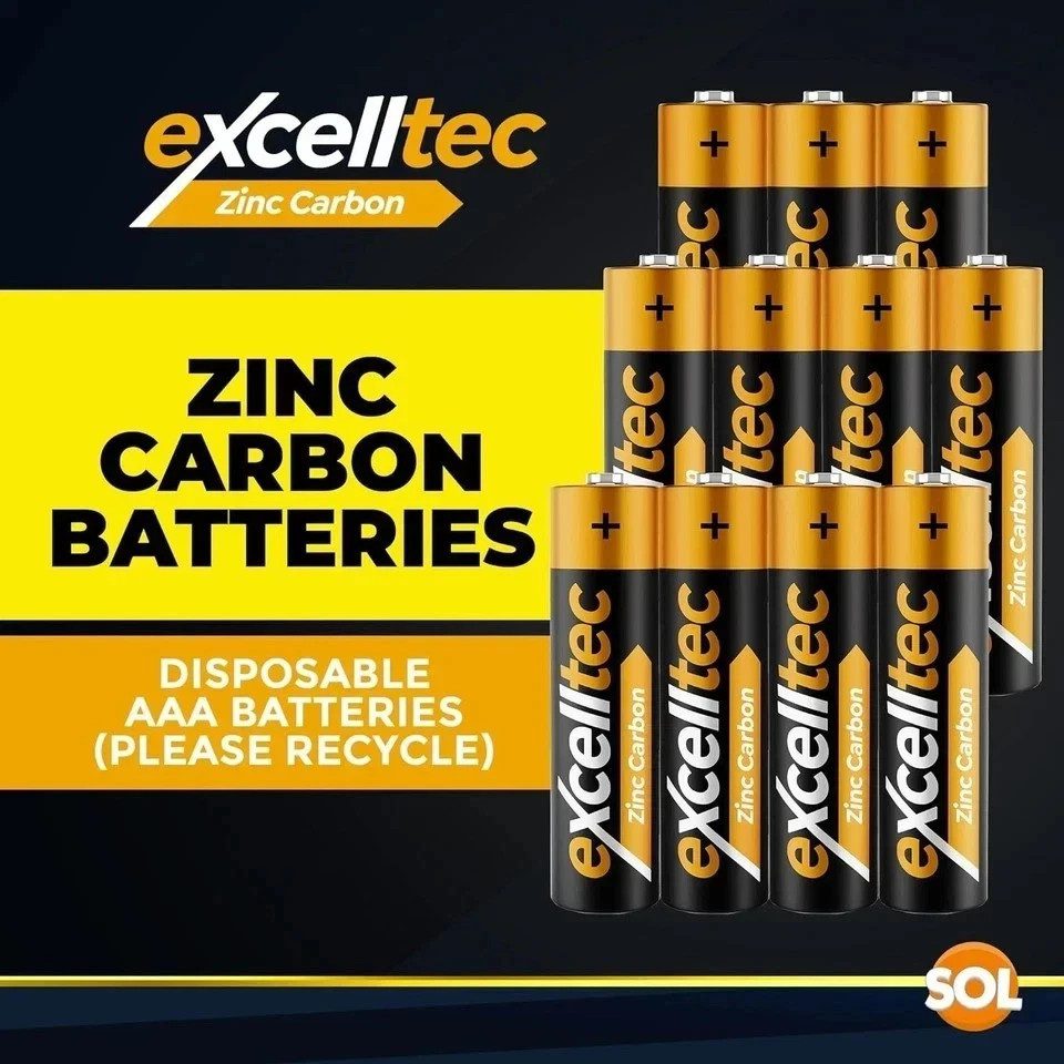 Excelltec AA Zinc Carbon Batteries Pack 1.5V Long-Lasting Power for Every Use - Image 2