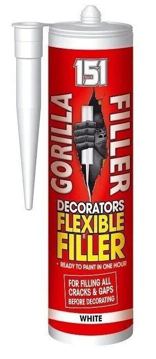 151 Gorilla Decorators Flexible Filler White 280ml Crack Gap Sealant