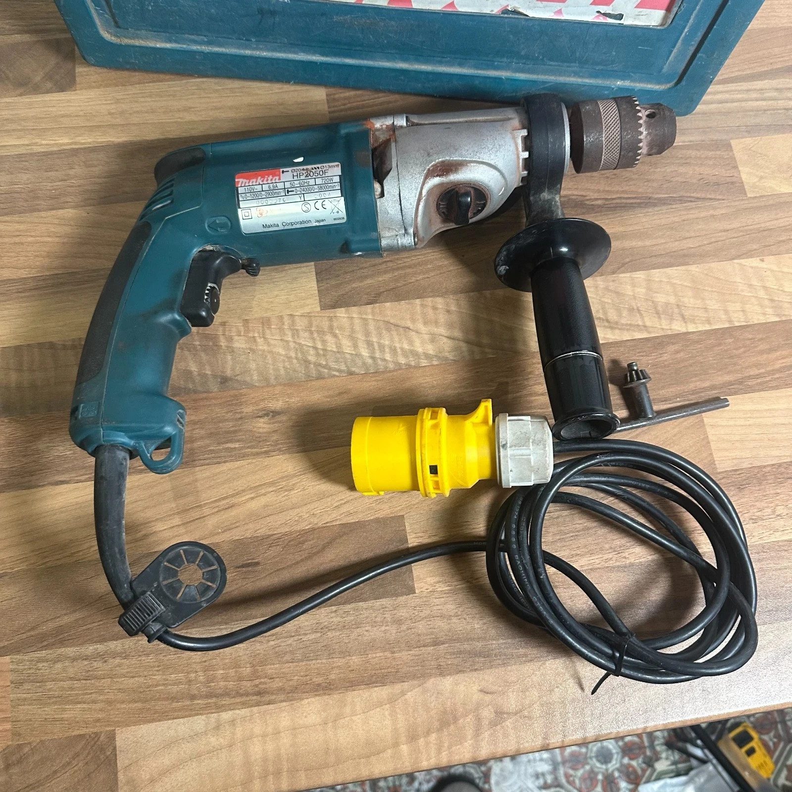 Makita HP2050F Hammer Drill 110V 720W 2 Speed Keyed Chuck With Case Handle - Image 13
