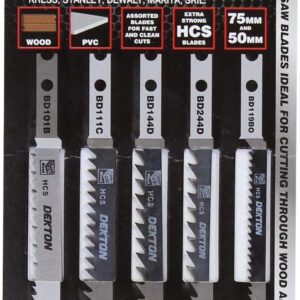 Dekton Jigsaw Blade Set B & D Style Reciprocating Saw Blades Wood Plastic 5 pc