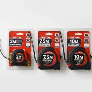 Dekton Blade Lock Tape Measure Class II 3m 7.5m 10m Hard Case Belt Clip Grip