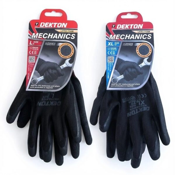 Dekton Mechanics Pu Latex Foam Coated Work Gloves High Grip Glove L/XL Sizes