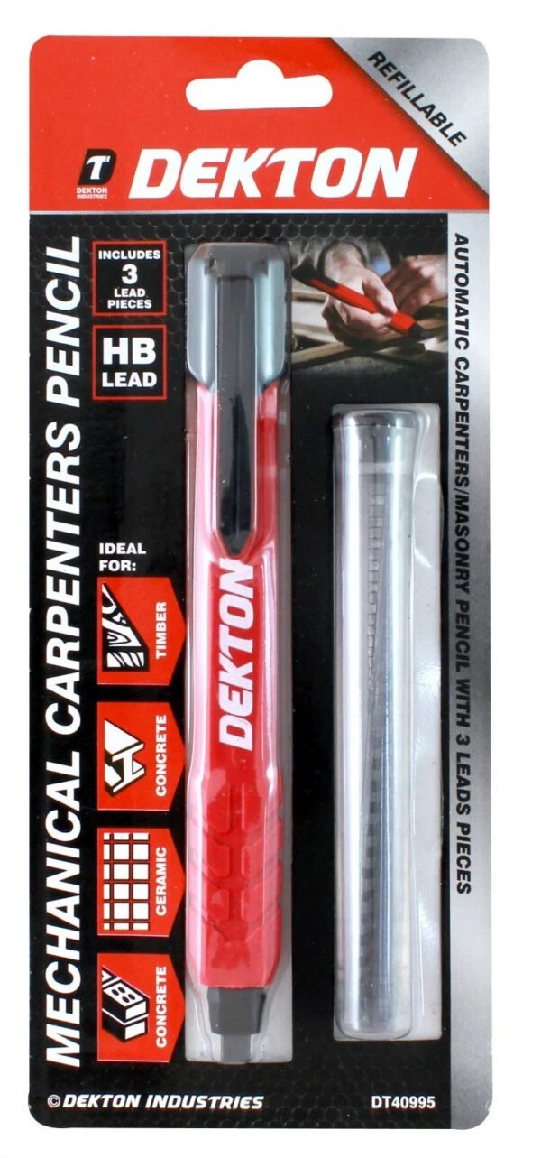Dekton Carpenter Pencil Non Slip Pocket Clip Timber Metal Ceramics Concrete