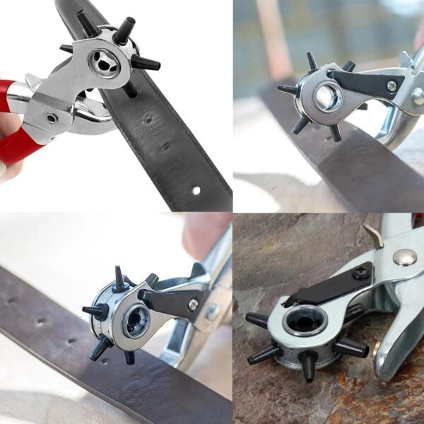 Dekton Revolving Punch Pliers Heavy Duty Multi Function Hole Adjustable New
