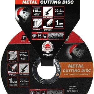 Dekton 115mm Metal Cutting Disc 1mm 4.5 Inch Angle Grinder 22.2mm Bore