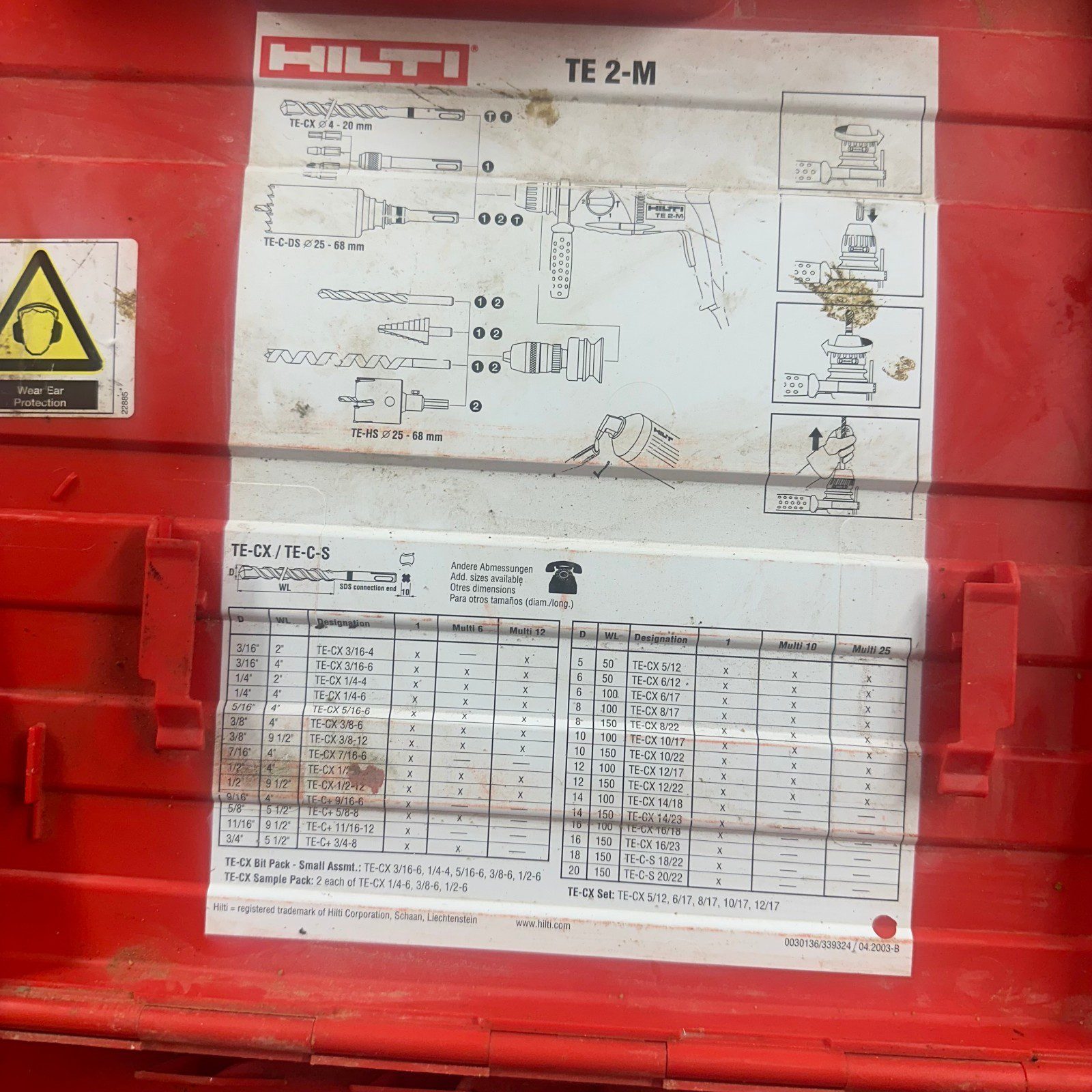 Hilti TE 2-M SDS Plus Rotary Hammer Drill 110V with Case & Side Handle Used - Image 5