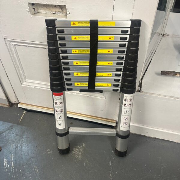 3.8m Telescopic Extension Ladder Aluminium Folding Compact Portable Used