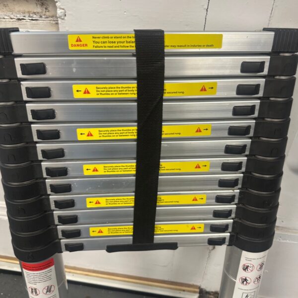 3.8m Telescopic Extension Ladder Aluminium Folding Compact Portable Used