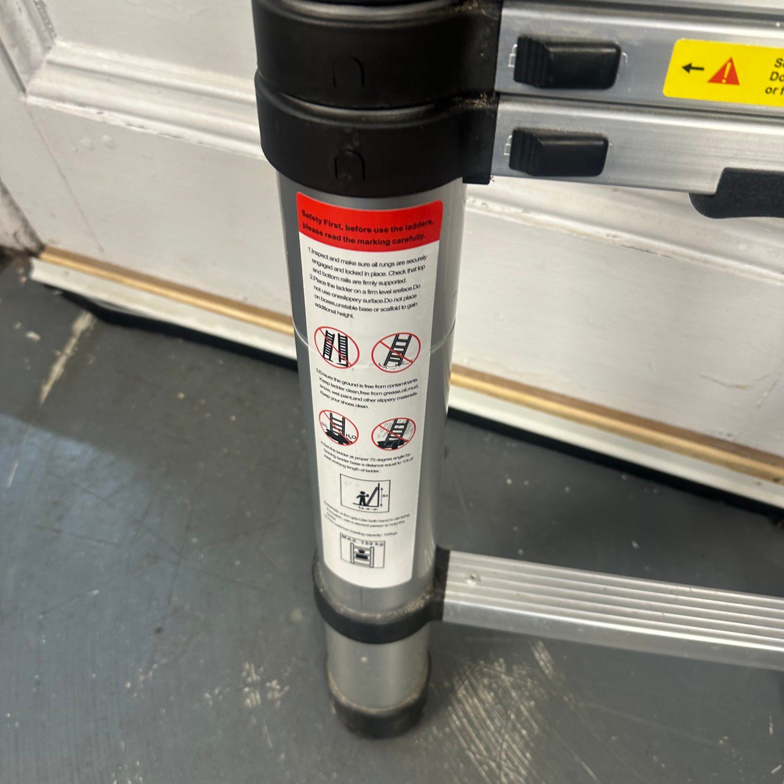 3.8m Telescopic Extension Ladder Aluminium Folding Compact Portable Used - Image 3