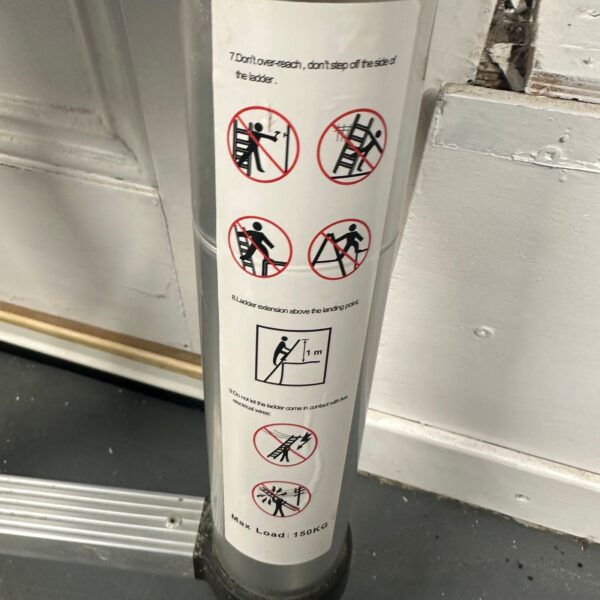 3.8m Telescopic Extension Ladder Aluminium Folding Compact Portable Used