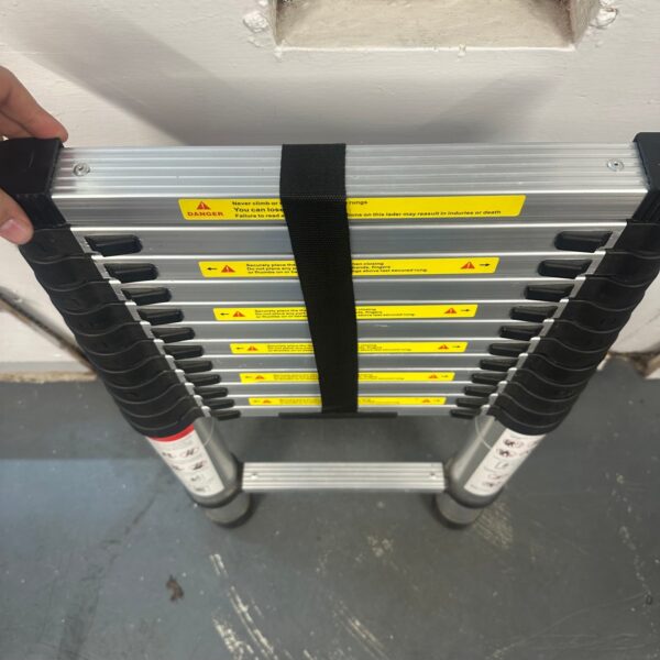 3.8m Telescopic Extension Ladder Aluminium Folding Compact Portable Used