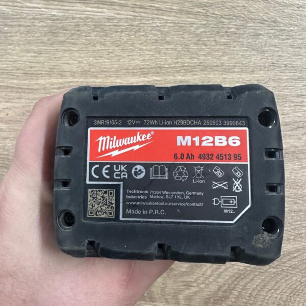 Milwaukee M12B6 12V 6.0Ah Red Lithium Battery Used Genuine