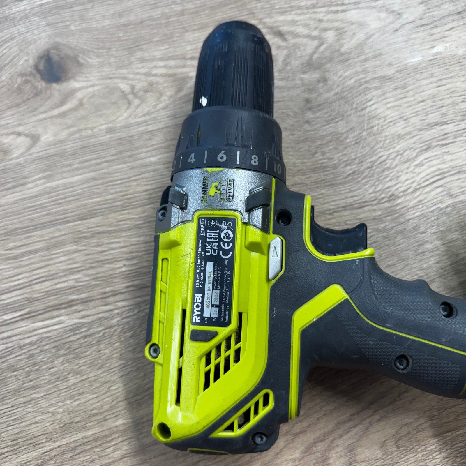 Ryobi R18PD3 18V ONE+ Cordless Hammer Drill Driver Body Only Used Combi Drill - Image 13