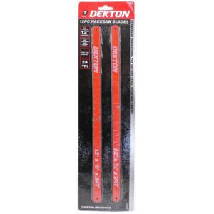 Dekton 12 Piece Hacksaw Blades 12 Inch 24TPI New Fine Cut Steel Wood Plastic