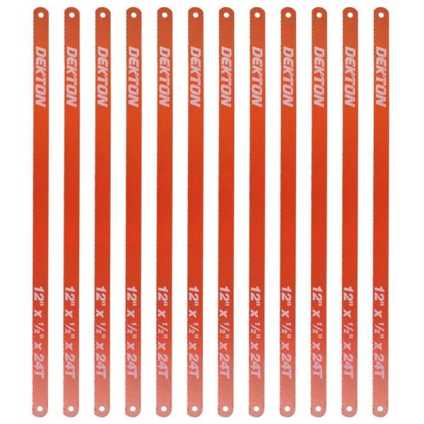 Dekton 12 Piece Hacksaw Blades 12 Inch 24TPI New Fine Cut Steel Wood Plastic