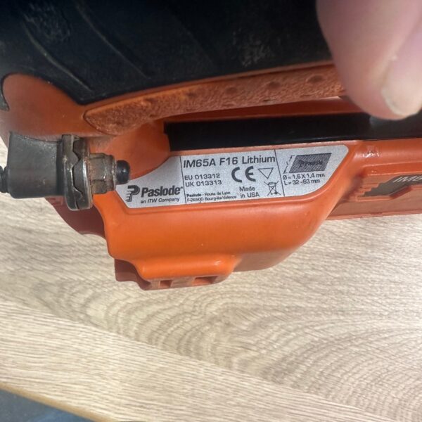Paslode IM65A F16 Lithium Second Fix Brad Nailer 16G 32–63mm Nail Gun