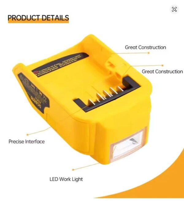 Battery Adapter for DEWALT USB Charger Adaptor 18V XR Lithium-ion (Tool ONLY)