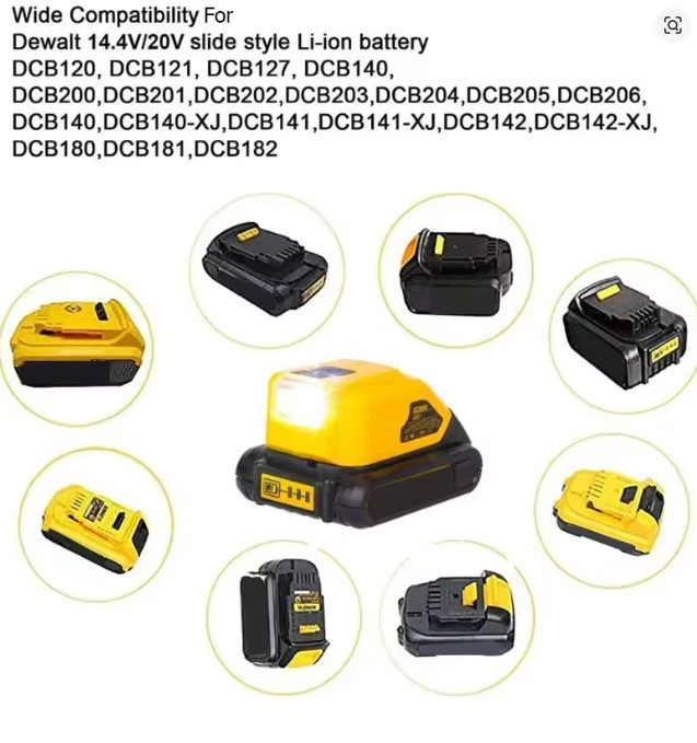 Battery Adapter for DEWALT USB Charger Adaptor 18V XR Lithium-ion (Tool ONLY) - Image 9