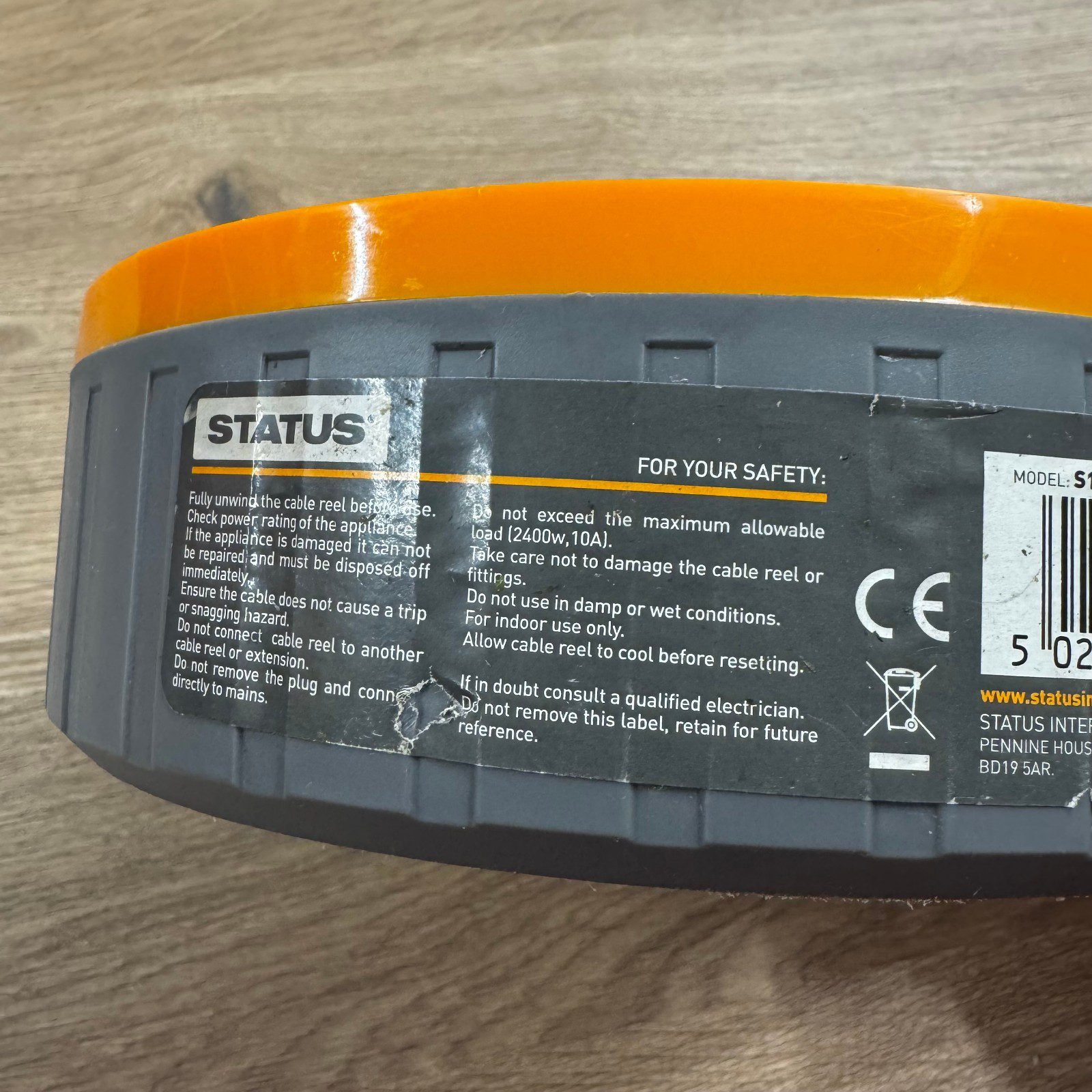 Status 10M Cable Reel Extension Lead 2 Socket 10m Thermal Cut-Out 2400W Max Reel - Image 7