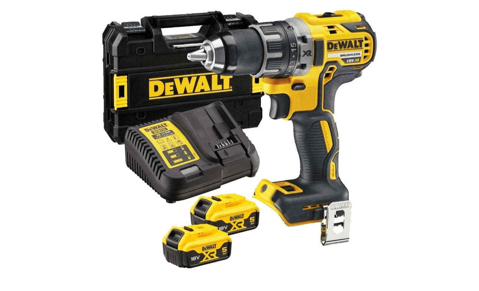 DeWalt DCD791P2 XR Brushless Drill Driver 18V 2x 5.0Ah Batteries Kit Case - Image 1