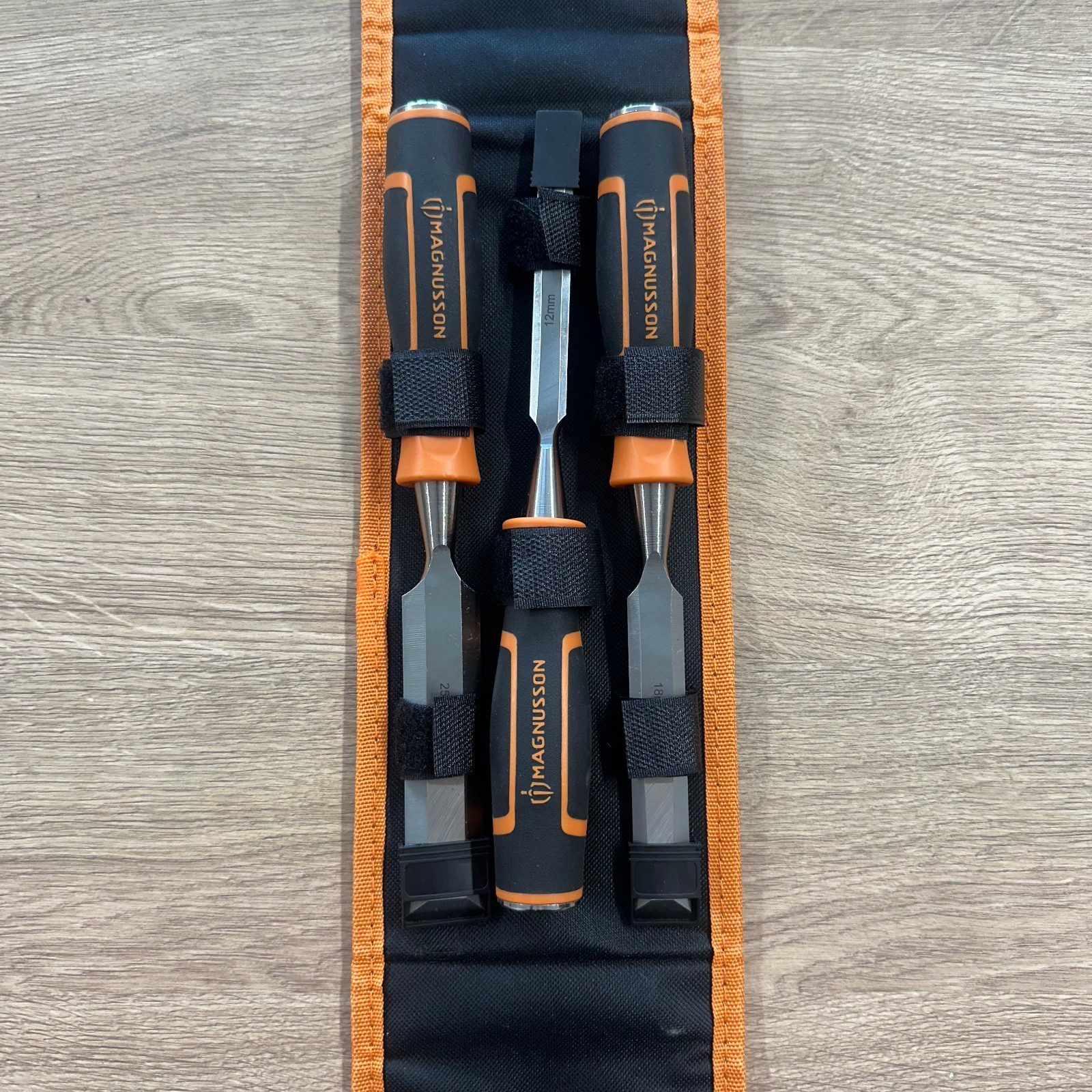 Magnusson Wood Chisel Set 12mm 18mm 25mm With Storage Pouch Used - Image 1