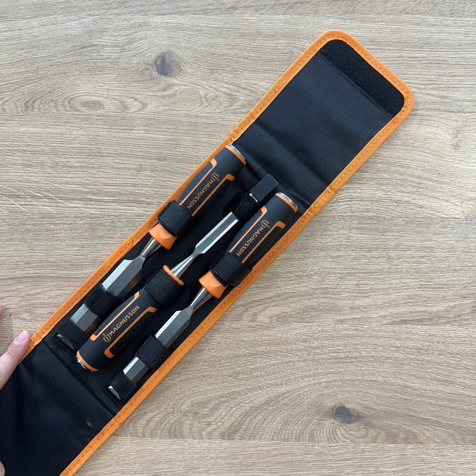 Magnusson Wood Chisel Set 12mm 18mm 25mm With Storage Pouch Used - Image 2