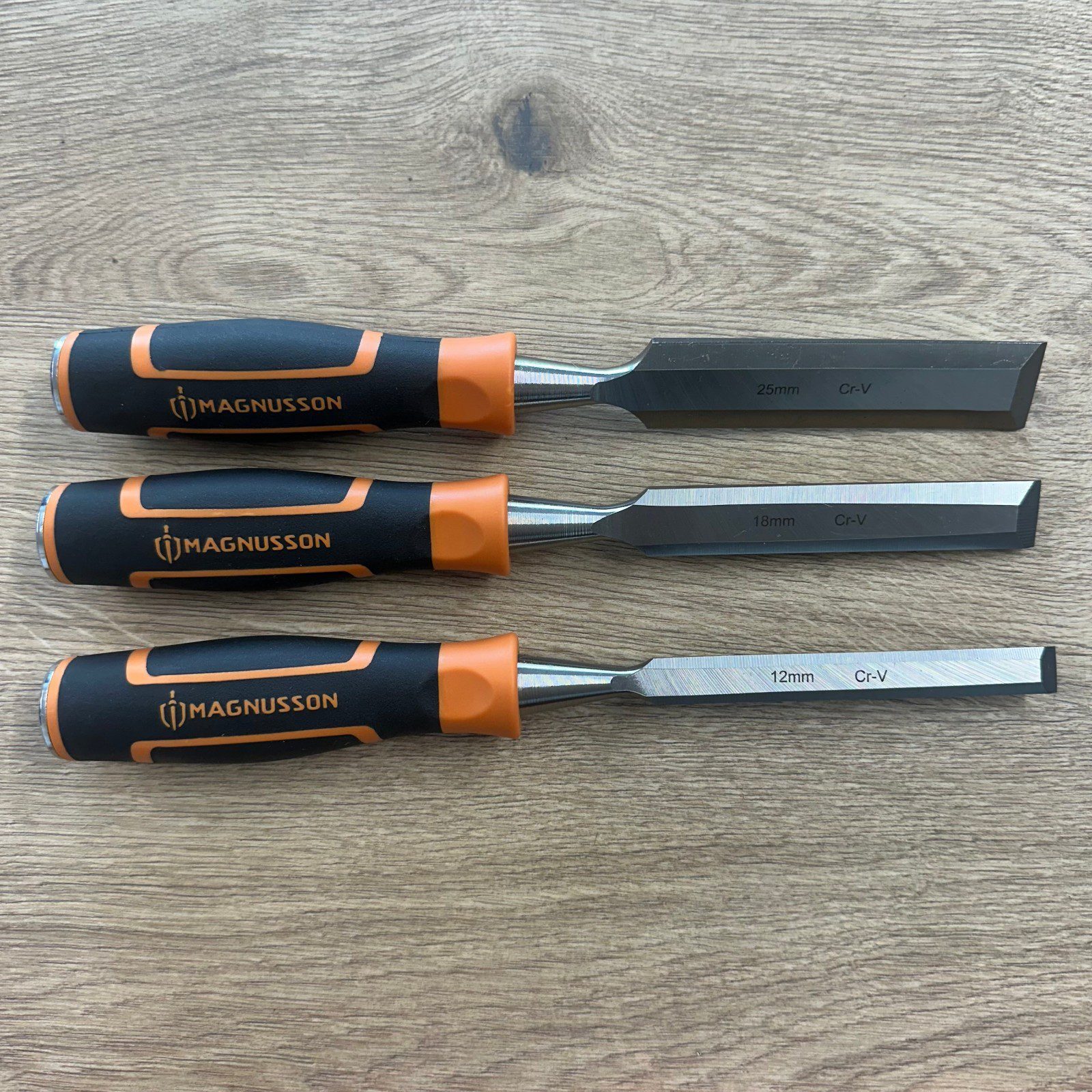Magnusson Wood Chisel Set 12mm 18mm 25mm With Storage Pouch Used - Image 5