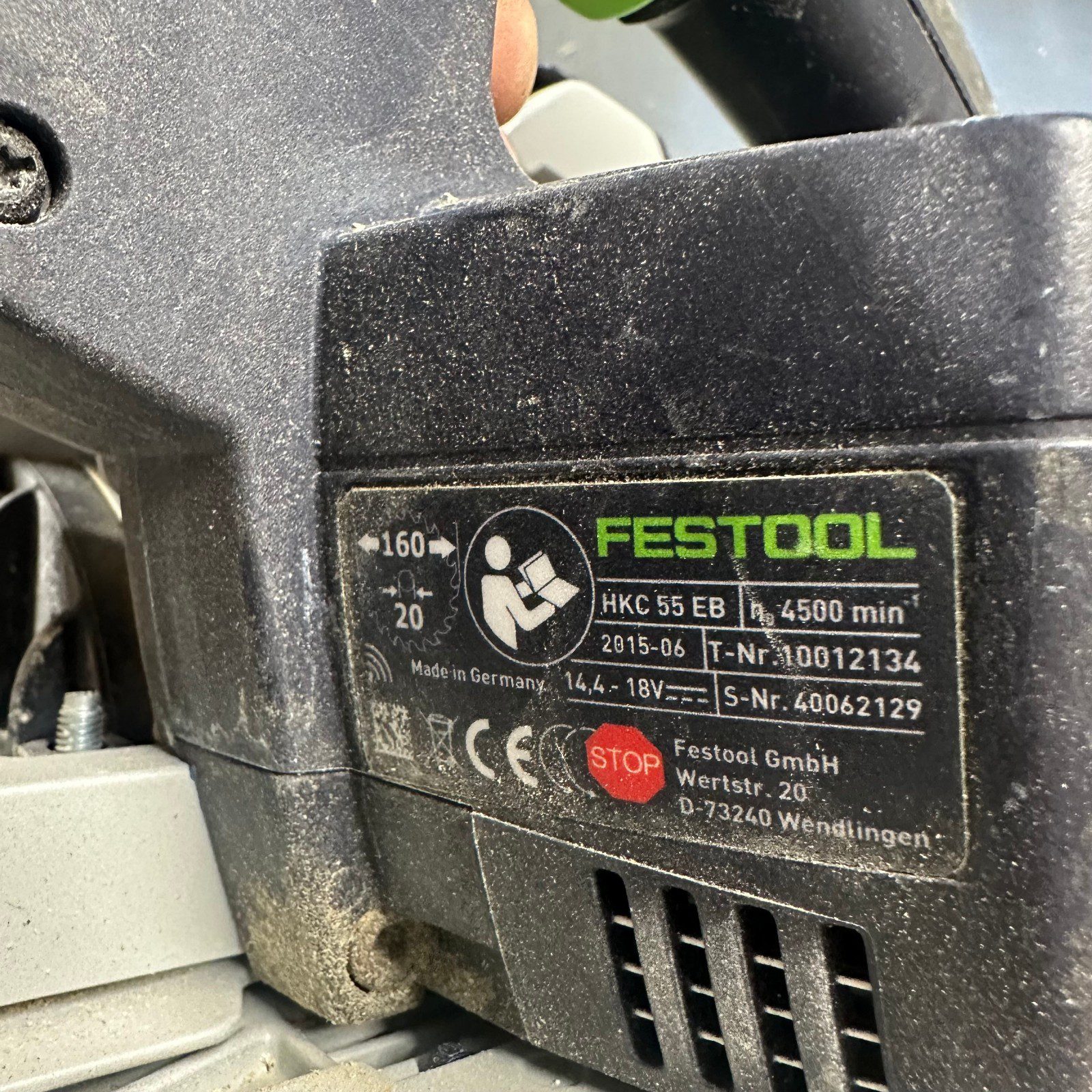 Festool HKC 55 EB Cordless Circular Saw With Systainer Dust Bag Used Working - Image 13