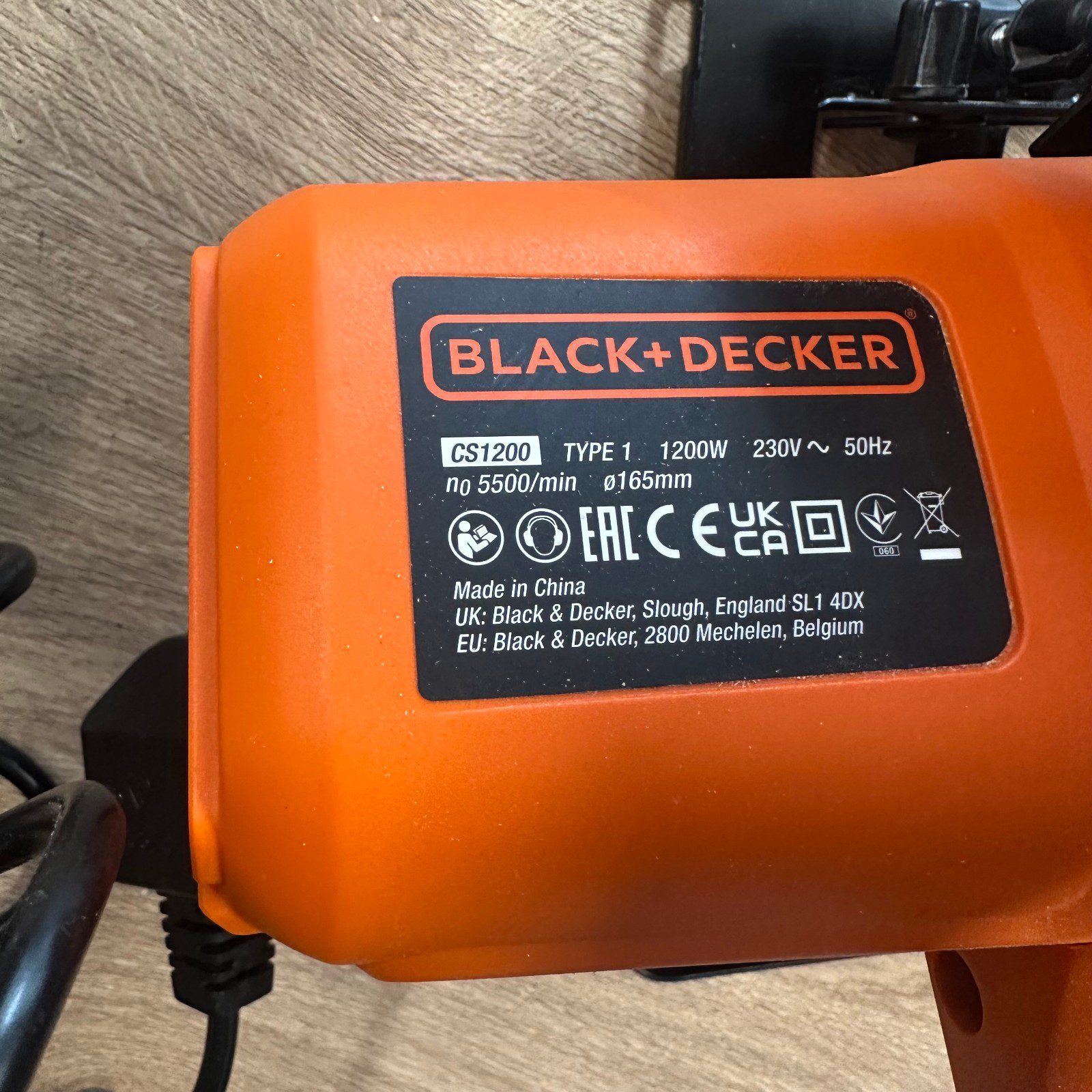 Black Decker CS1200 Circular Saw 1200W 165mm Electric Wood Saw Used - Image 8