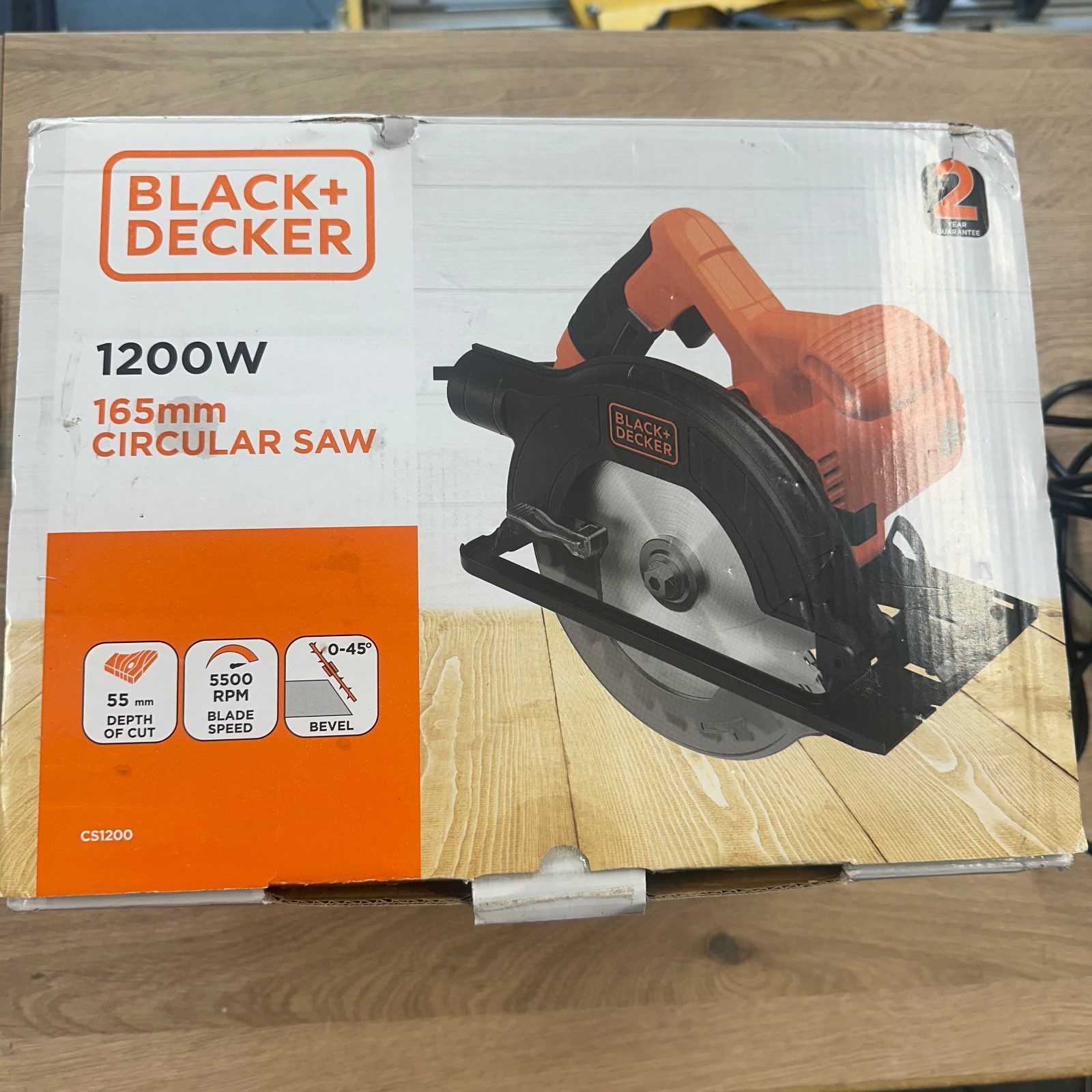 Black Decker CS1200 Circular Saw 1200W 165mm Electric Wood Saw Used - Image 13