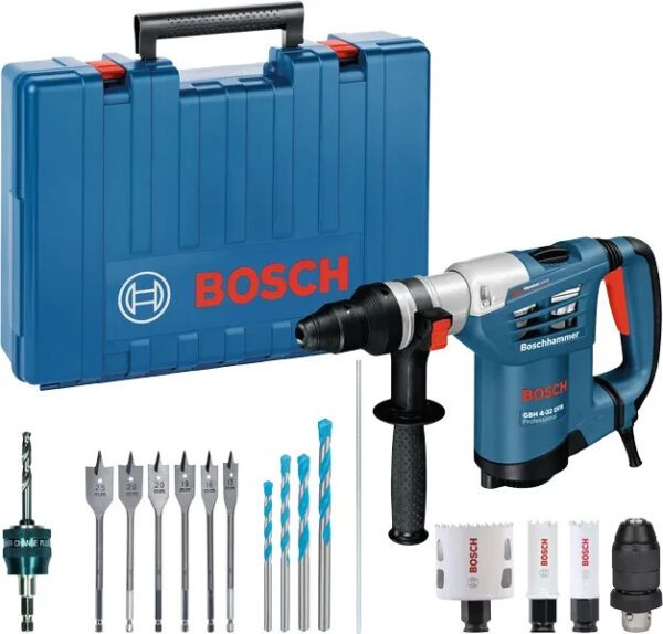 Bosch GBH 4-32 DFR SDS Plus Rotary Hammer Drill 110V Complete Kit Accessories