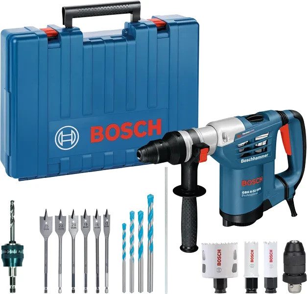 Bosch GBH 4-32 DFR SDS Plus Rotary Hammer Drill 110V Complete Kit Accessories - Image 1