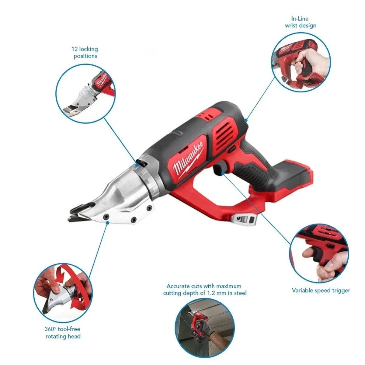 Milwaukee M18 BMS12-0 Metal Shears Cutter Bare Unit 18V Cordless New - Image 5