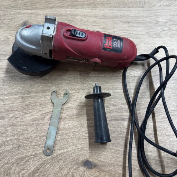 Power Devil 800W Angle Grinder 230V Used With Case Handle Spanner & Discs