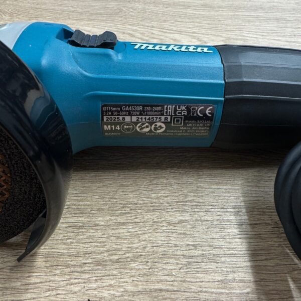 Makita GA4530R 115mm 240V Angle Grinder Used With Handle Guard Disc & Spanner