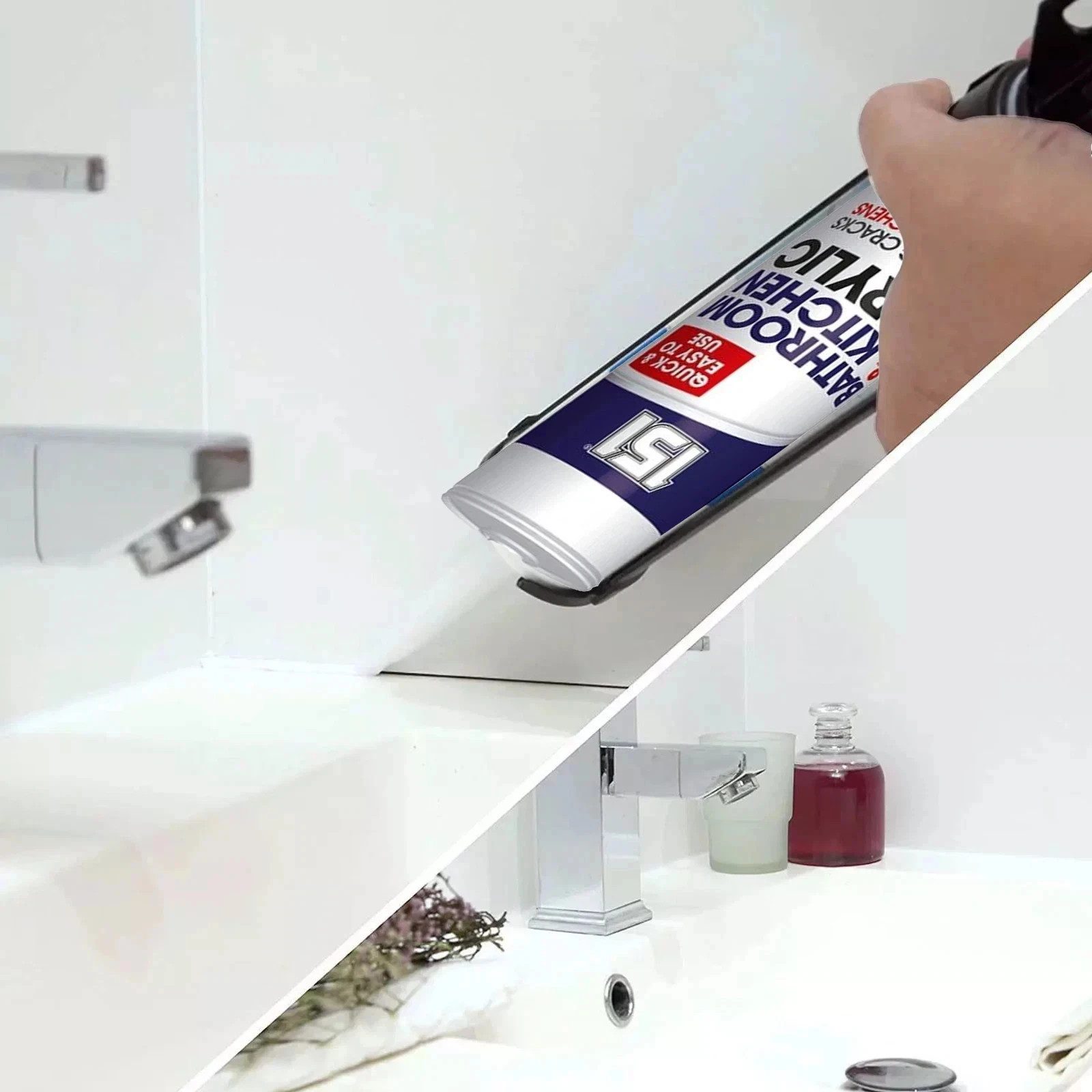 151 Bathroom Kitchen Acrylic Sealant White Crack Gap Filler Cartridge New - Image 4