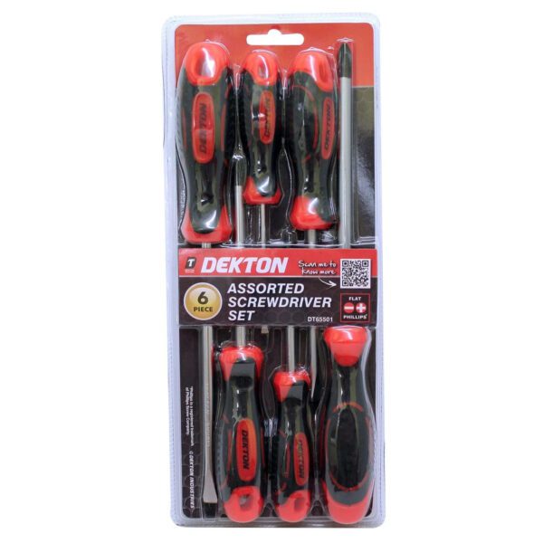 Dekton 6pc Assorted Screwdriver Set Flat Phillips New DT65501