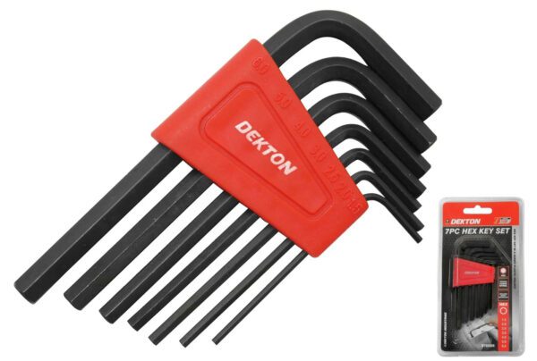 Dekton 7pc Hex Key Set Allen Keys 1.5mm 2mm 2.5mm 3mm 4mm 5mm 6mm New