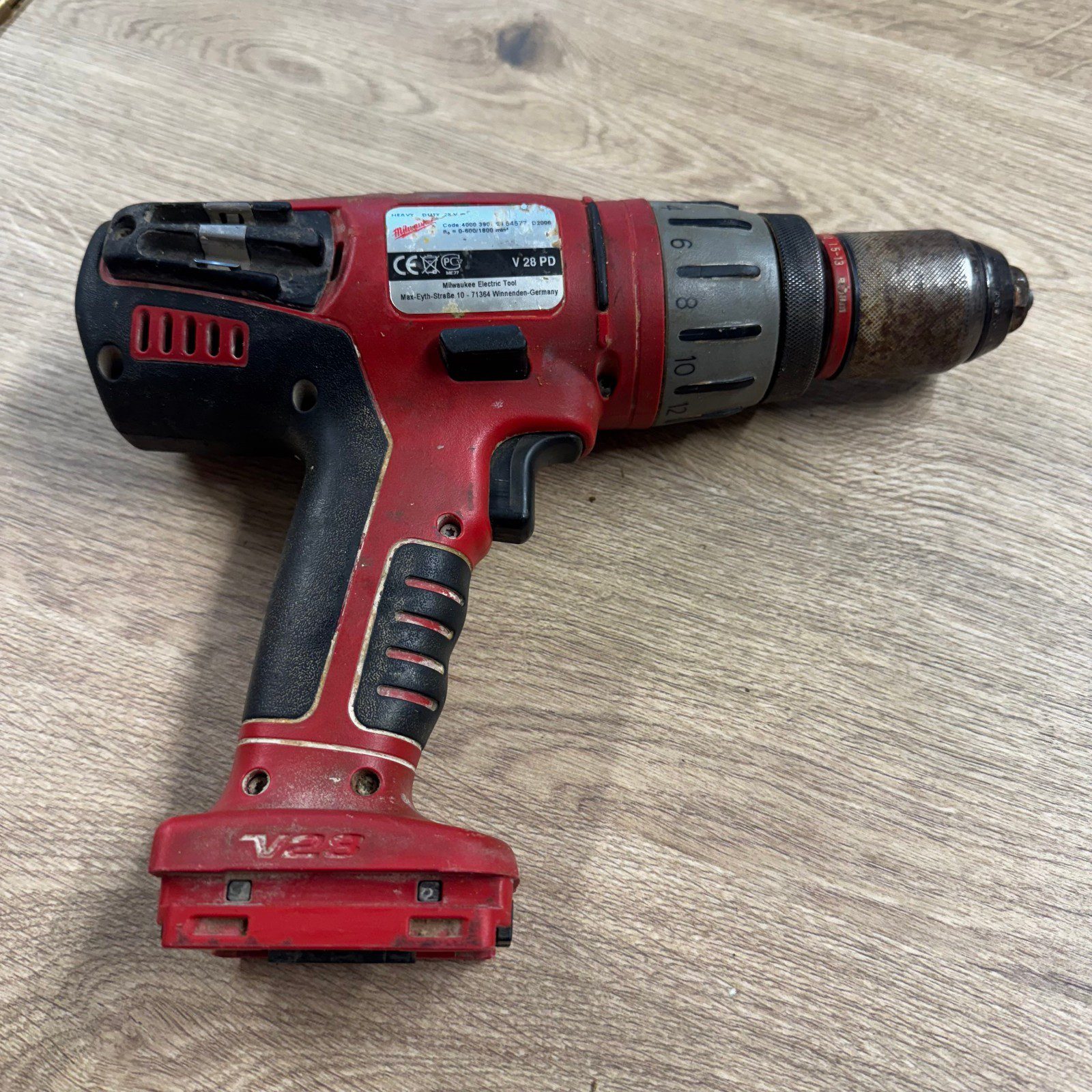 Milwaukee V28 PD 28V Combi Drill Used With Case Side Handle No Battery Charger - Image 5