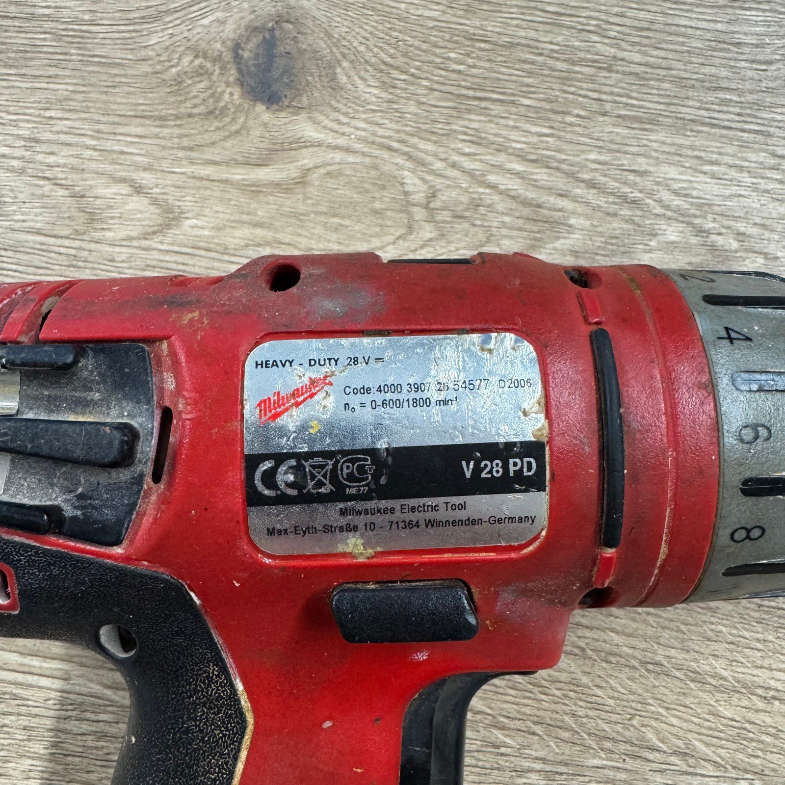 Milwaukee V28 PD 28V Combi Drill Used With Case Side Handle No Battery Charger - Image 19