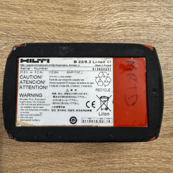 Hilti B22 5.2Ah 21.6V Li-ion CPC Battery Pack Genuine Used Working